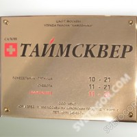 Табличка из нержавеющей стали "Таймсквер"